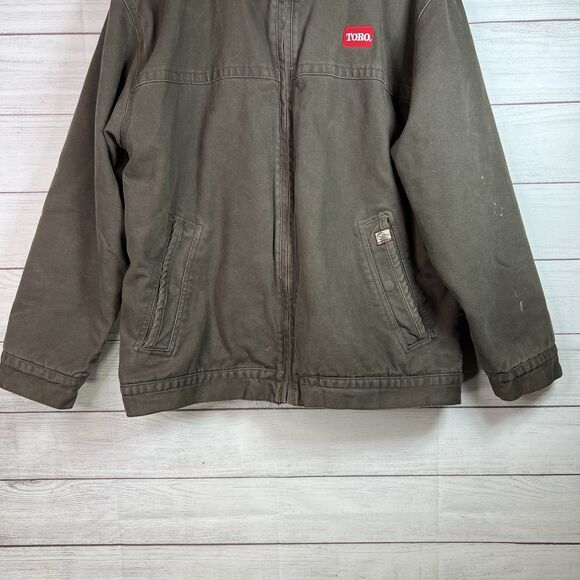 Dri-Duck Mens Brown Canvas Full Zip Work Jacket Flannel Lined Size L - Picture 5 of 15